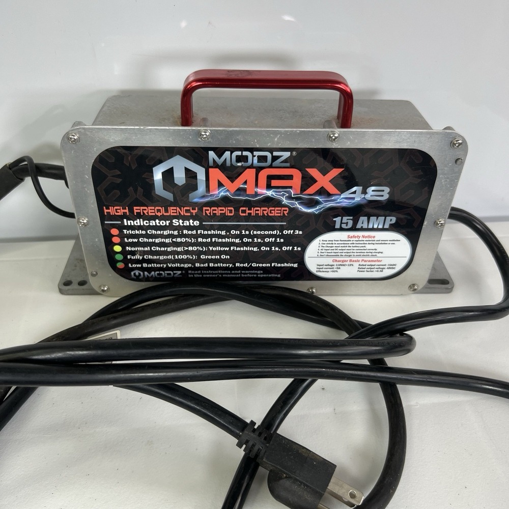 MODZ Max48 15 AMP EZGO RXV & TXT48 Battery Charger for 48 Volt Golf Carts